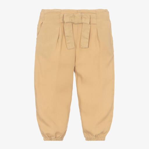 Mayoral-Girls Beige Twill Trousers | Childrensalon Outlet