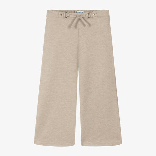 Mayoral-Girls Beige Wide Leg Trousers | Childrensalon Outlet