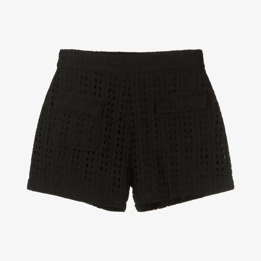 Mayoral-Schwarze Shorts mit Lochstickerei | Childrensalon Outlet