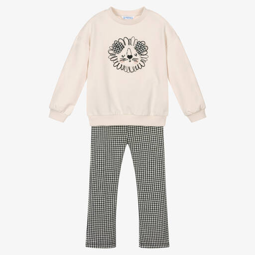 Mayoral-Girls Black Check Leggings Set | Childrensalon Outlet