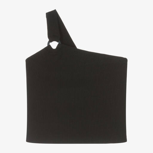 Mayoral-Girls Black Cotton Ribbed Top | Childrensalon Outlet