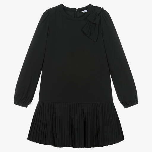 Mayoral-فستان كريب لون أسود | Childrensalon Outlet