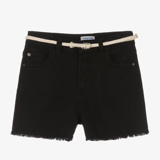 Mayoral-Girls Black Denim Shorts | Childrensalon Outlet