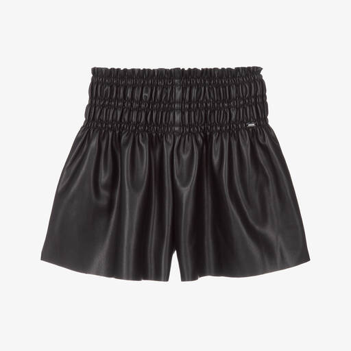 Mayoral-Girls Black Faux Leather Shorts | Childrensalon Outlet