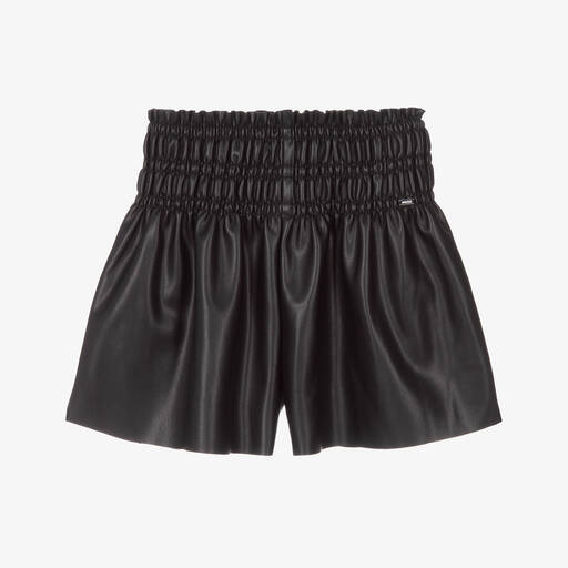 Mayoral-Short noir en simili cuir Fille | Childrensalon Outlet