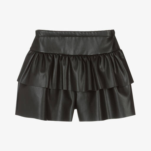 Mayoral-Черная юбка-шорты из искусственной кожи | Childrensalon Outlet