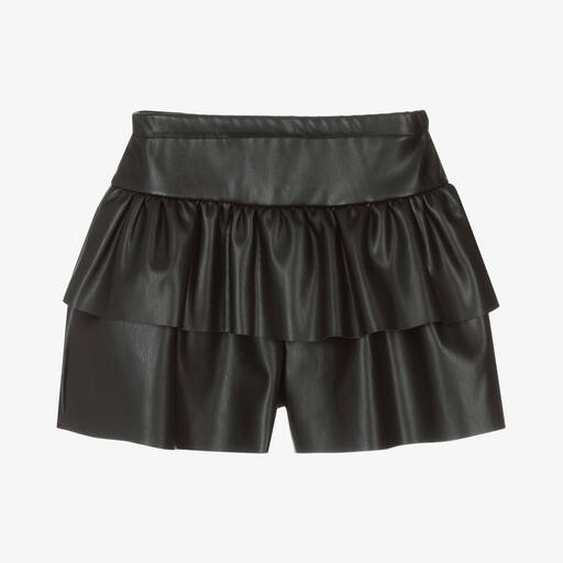 Mayoral-Girls Black Faux Leather Skort | Childrensalon Outlet