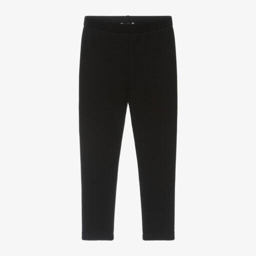 Mayoral-Girls Black Houndstooth Velvet Leggings | Childrensalon Outlet
