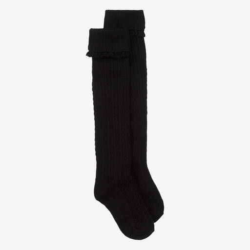 Mayoral-Chaussettes noires montantes fille | Childrensalon Outlet