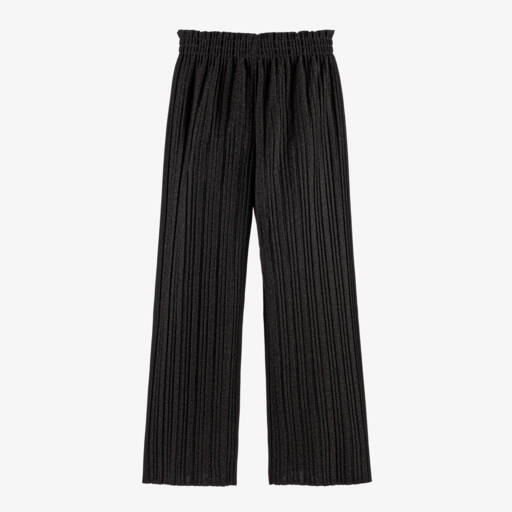 Mayoral-Girls Black Pleated Sparkle Trousers | Childrensalon Outlet