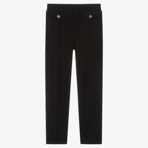 Mayoral-Girls Black Ribbed Slim-Fit Trousers | Childrensalon Outlet