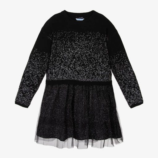 Mayoral-Girls Black Sweater & Dress Set | Childrensalon Outlet