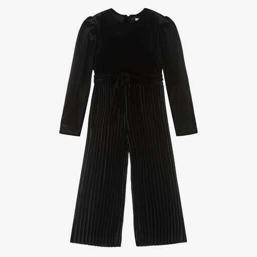 Mayoral-Schwarzer Velours-Jumpsuit (M) | Childrensalon Outlet