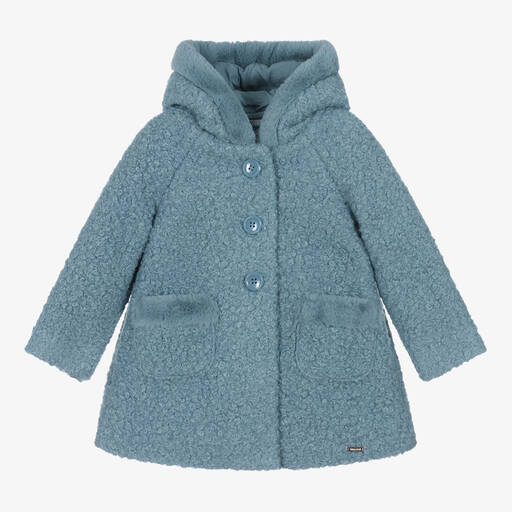Mayoral-Голубое пальто из букле для девочек | Childrensalon Outlet