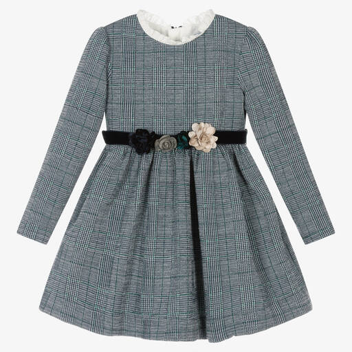 Mayoral-Синее платье в клетку для девочек | Childrensalon Outlet