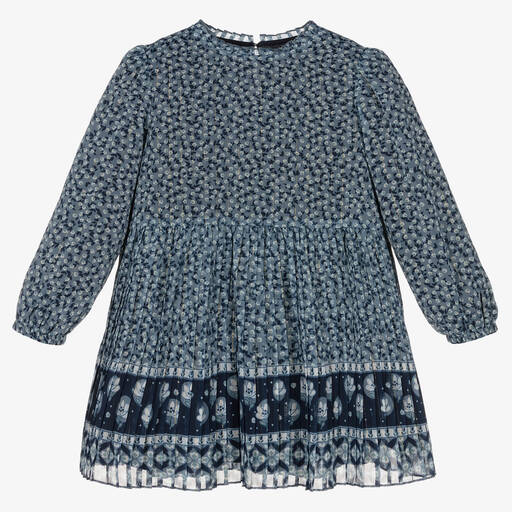 Mayoral-Girls Blue Chiffon Dress | Childrensalon Outlet