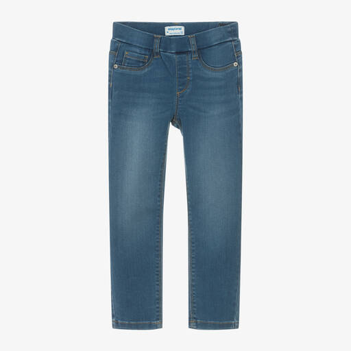 Mayoral-Girls Blue Cotton Jeggings | Childrensalon Outlet