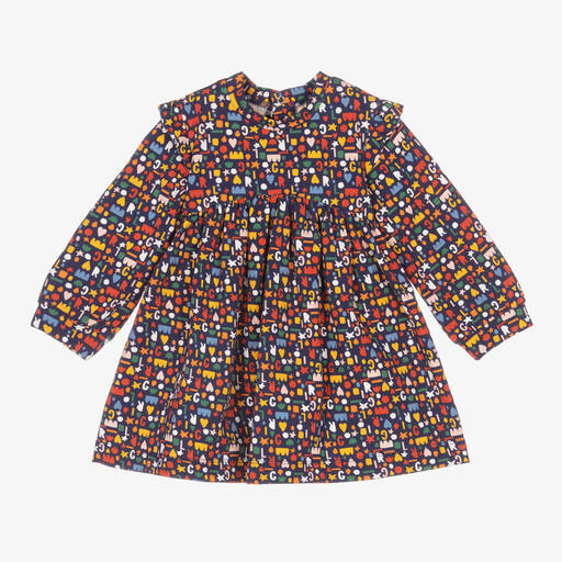 Mayoral-Синее платье из хлопкового джерси для девочек | Childrensalon Outlet