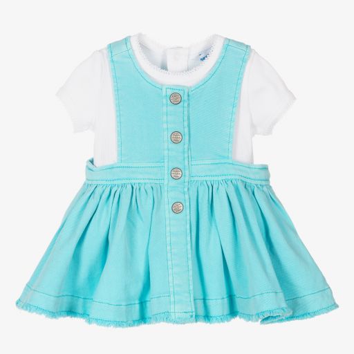 Mayoral-Girls Blue Denim Dress Set | Childrensalon Outlet