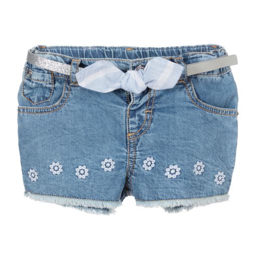 Mayoral-Girls Blue Denim Shorts | Childrensalon Outlet