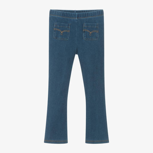 Mayoral-Girls Blue Flared Cotton Jeggings | Childrensalon Outlet