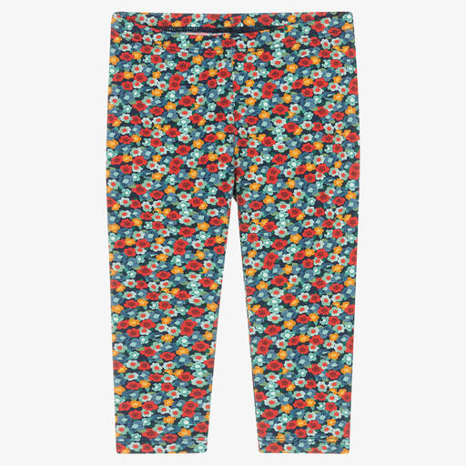 Mayoral-Girls Blue Floral Leggings | Childrensalon Outlet