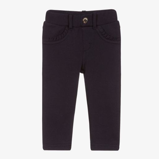 Mayoral-Girls Blue Jersey Trousers | Childrensalon Outlet