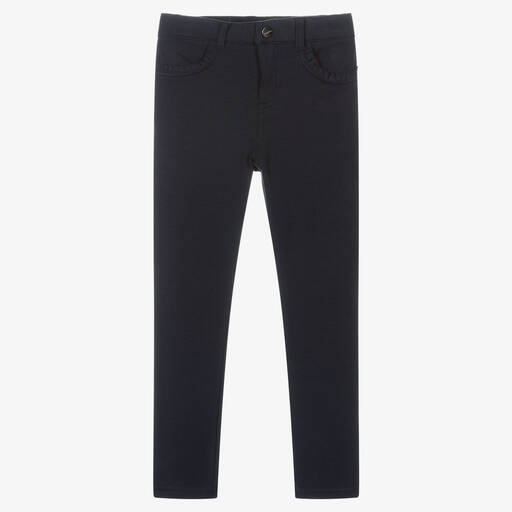 Mayoral-Girls Blue Jersey Trousers | Childrensalon Outlet