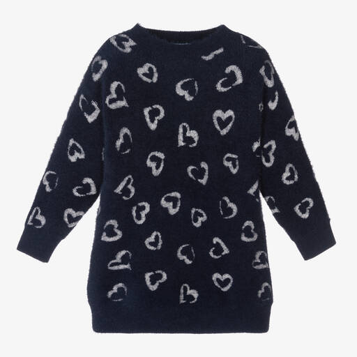 Mayoral-Girls Blue Knitted Dress | Childrensalon Outlet