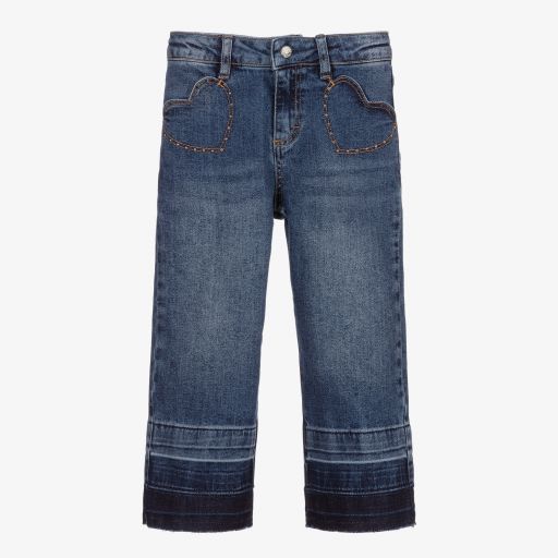 Mayoral-Girls Blue Straight Fit Jeans | Childrensalon Outlet