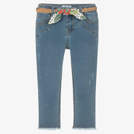 Mayoral-Blaue Denim-Jeans mit Nieten | Childrensalon Outlet