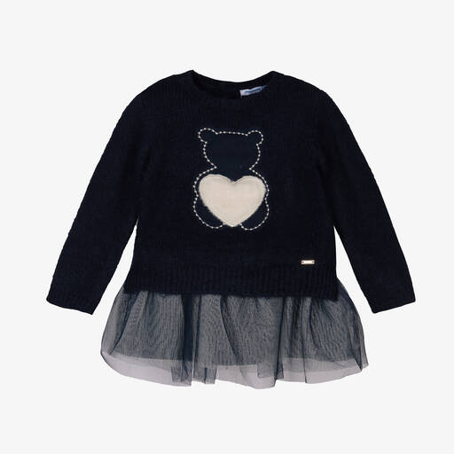 Mayoral-Синий свитер и платье для девочек | Childrensalon Outlet