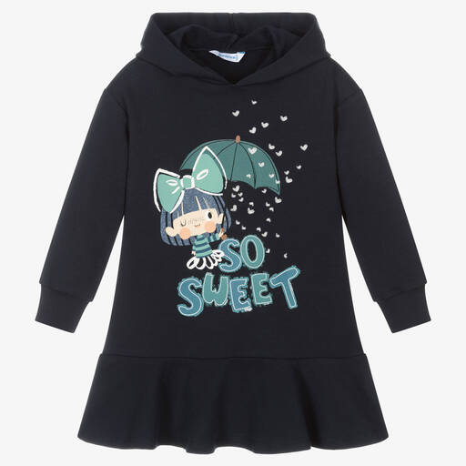 Mayoral-Girls Blue Sweatshirt Dress | Childrensalon Outlet