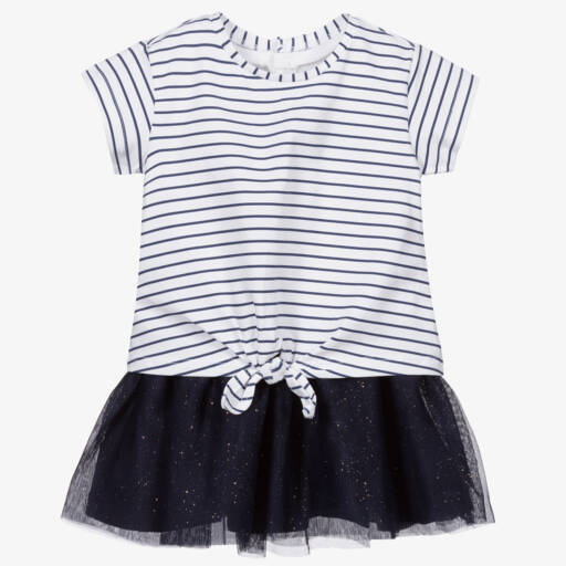 Mayoral-Girls Blue Top & Dress Set | Childrensalon Outlet