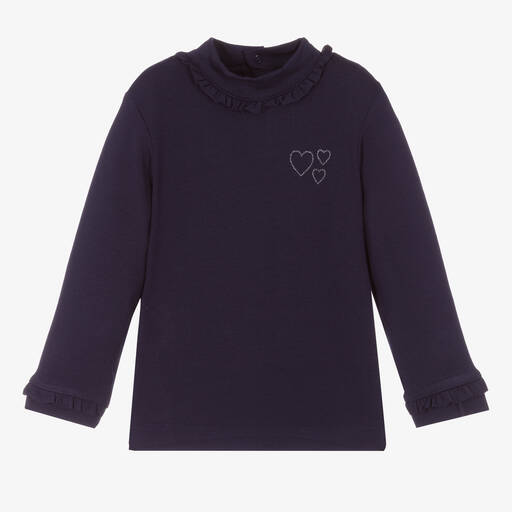 Mayoral-Girls Blue Turtleneck Top | Childrensalon Outlet