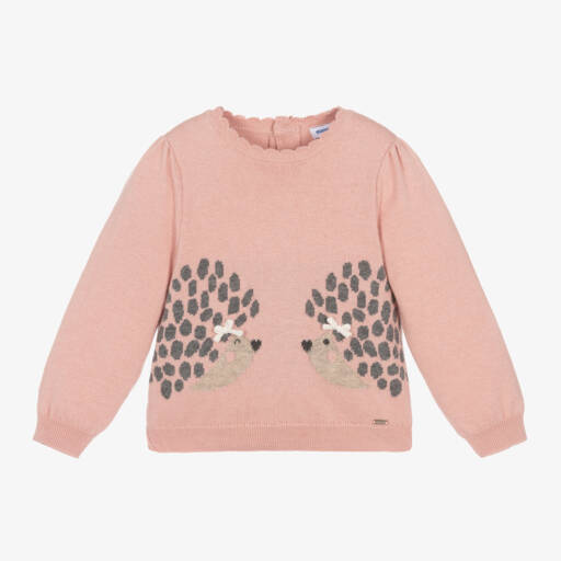 Mayoral-Girls Blush Hedgehog Knit Sweater | Childrensalon Outlet