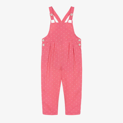 Mayoral-Girls Bright Pink Floral Dungarees | Childrensalon Outlet