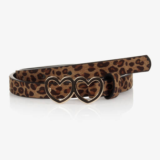 Mayoral-Girls Brown Leopard Print Belt | Childrensalon Outlet