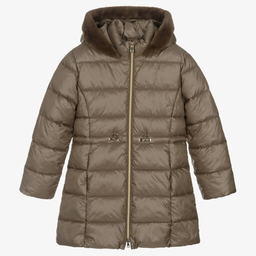 Mayoral-Girls Brown Puffer Coat | Childrensalon Outlet