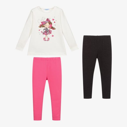 Mayoral-Girls Cotton Leggings Set | Childrensalon Outlet