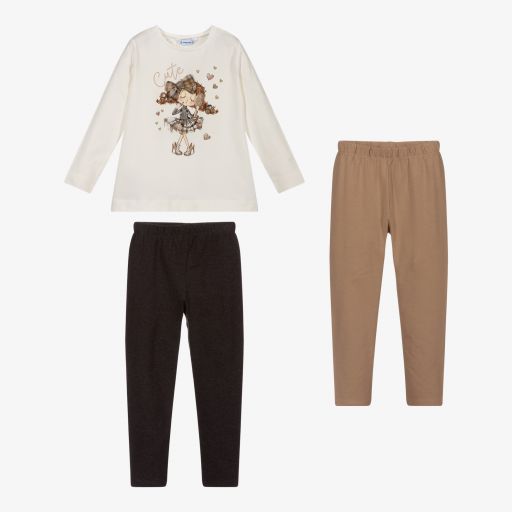 Mayoral-Girls Cotton Leggings Set | Childrensalon Outlet