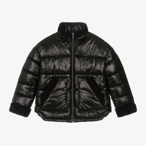 Mayoral-Girls Cozy Black Fleece-Lined Jacket | Childrensalon Outlet