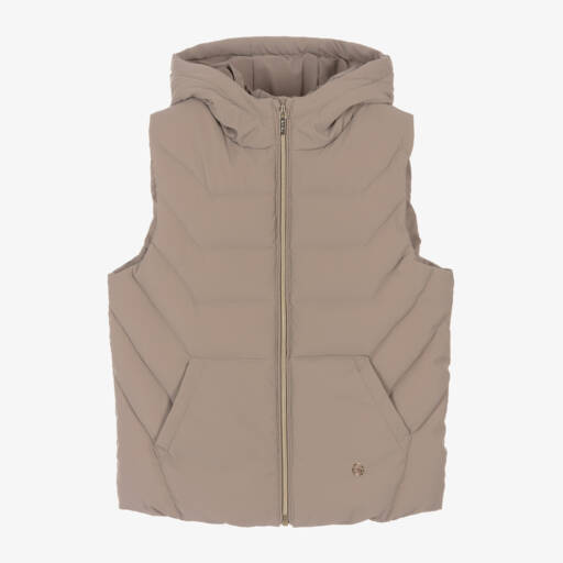 Mayoral-Girls Cozy Brown Quilted Vest | Childrensalon Outlet
