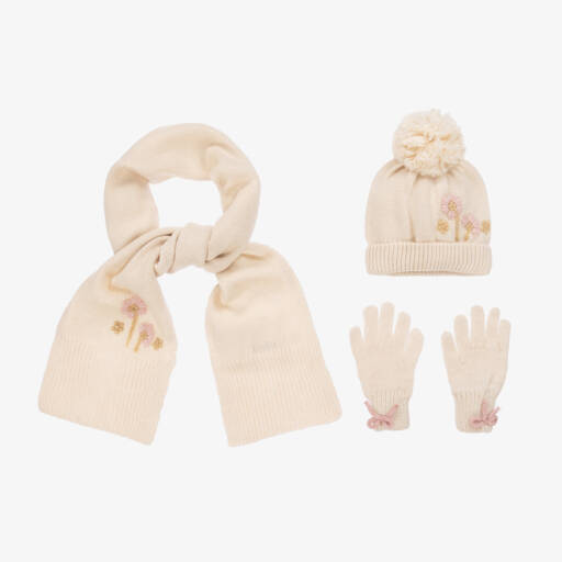 Mayoral-Girls Cream Floral Knit Set | Childrensalon Outlet