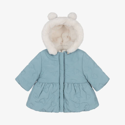 Mayoral Newborn-معطف مزدوج الوجه للفتيات بلون أزرق غامق | Childrensalon Outlet