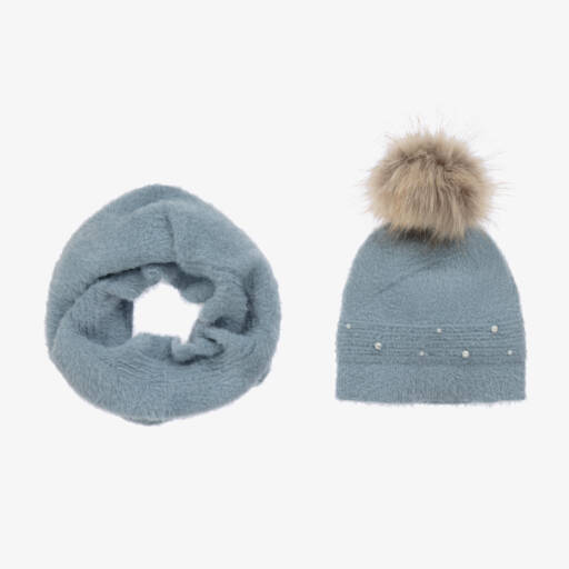 Mayoral-Girls Dusky Blue Pearl Decor Set | Childrensalon Outlet