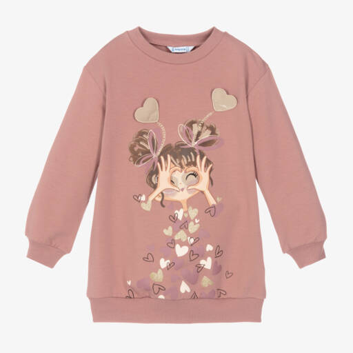Mayoral-Girls Dusky Pink Sweatshirt Dress | Childrensalon Outlet
