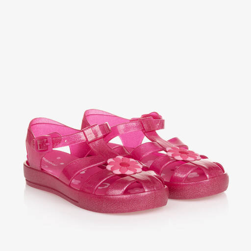Mayoral-Girls Fuchsia Pink Flower Jelly Shoes | Childrensalon Outlet