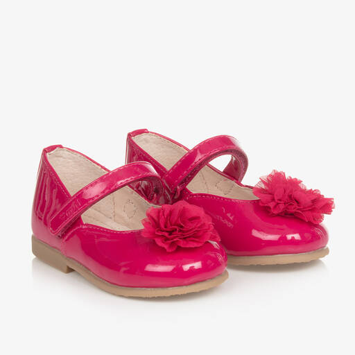 Mayoral-حذاء بمب أطفال بناتى مزين بورود لون زهرى فوشيا للبنات | Childrensalon Outlet
