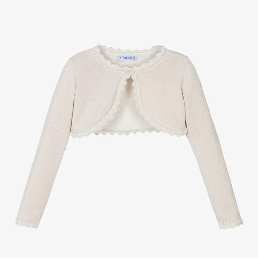 Mayoral-Goldene Baumwoll-Bolero-Strickjacke | Childrensalon Outlet